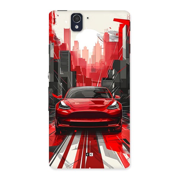 Red And Black Car Back Case for Xperia Z