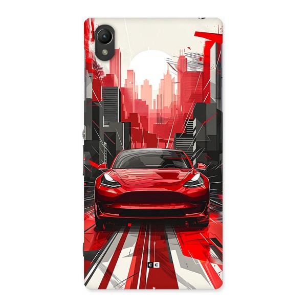 Red And Black Car Back Case for Xperia Z1