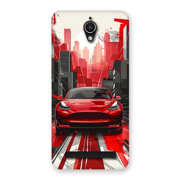 Red And Black Car Back Case for Zenfone Go