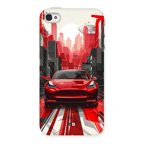 Red And Black Car Back Case for iPhone 4 4s