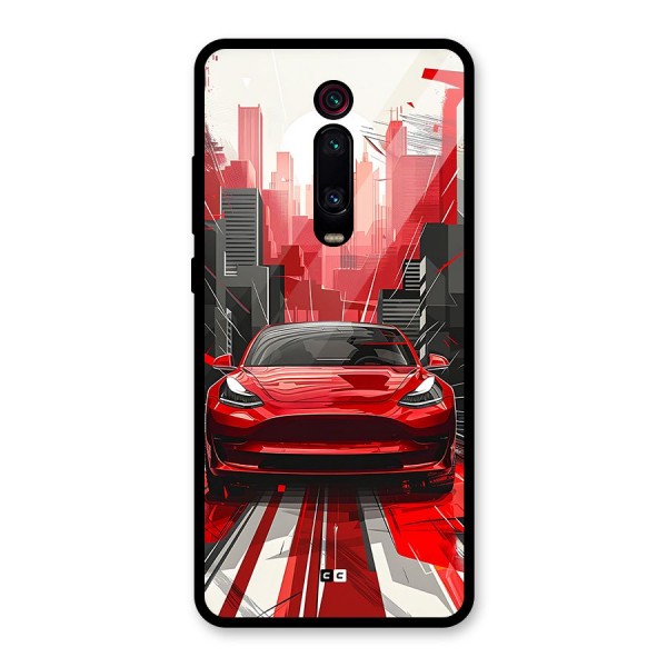 Red And Black Car Glass Back Case for Redmi K20