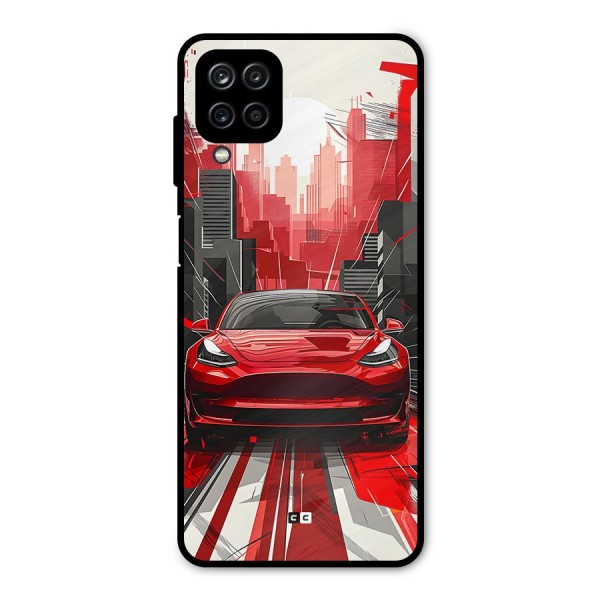 Red And Black Car Metal Back Case for Galaxy A12