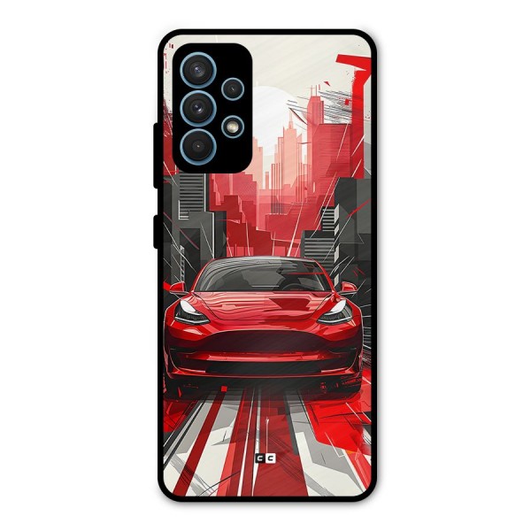 Red And Black Car Metal Back Case for Galaxy A32