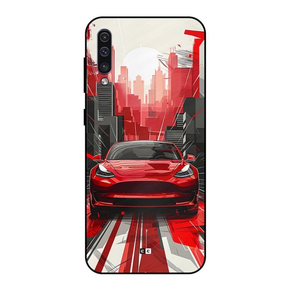 Red And Black Car Metal Back Case for Galaxy A50