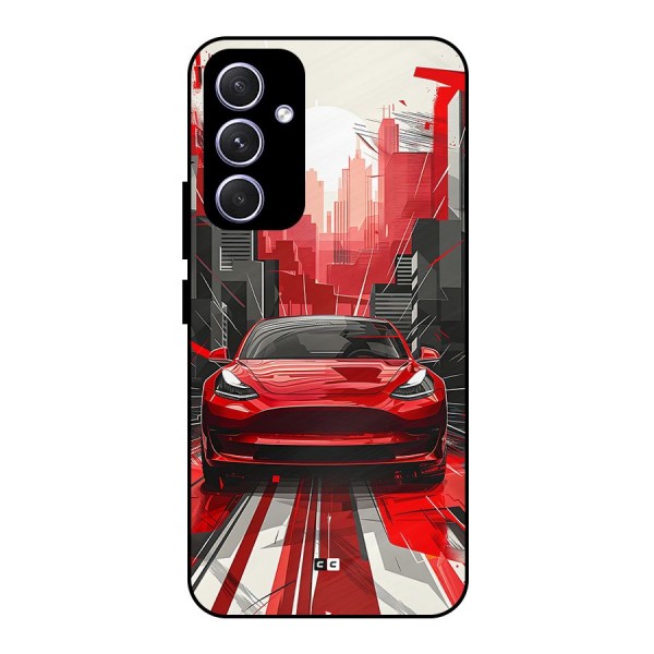 Red And Black Car Metal Back Case for Galaxy A54