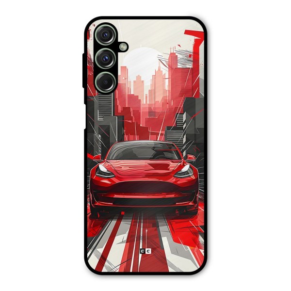 Red And Black Car Metal Back Case for Galaxy F34