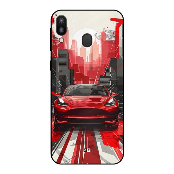 Red And Black Car Metal Back Case for Galaxy M20