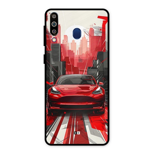 Red And Black Car Metal Back Case for Galaxy M30