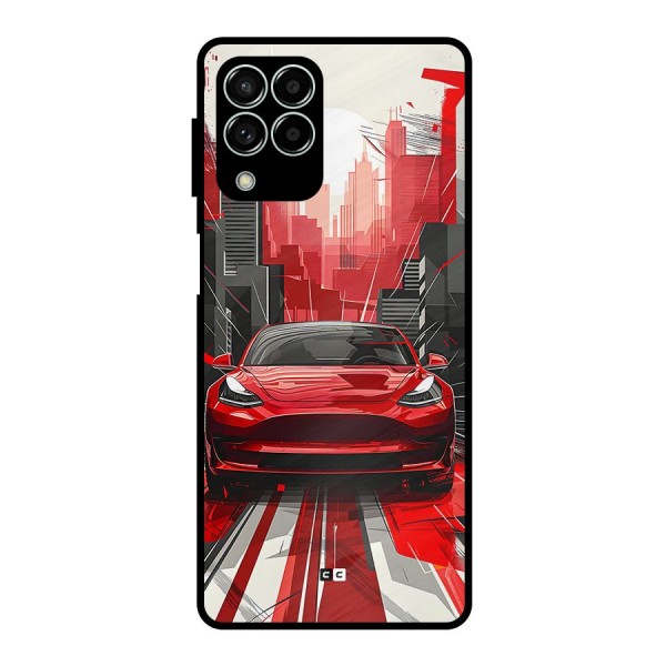 Red And Black Car Metal Back Case for Galaxy M33