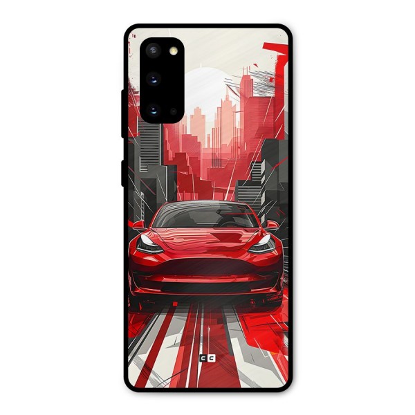 Red And Black Car Metal Back Case for Galaxy S20
