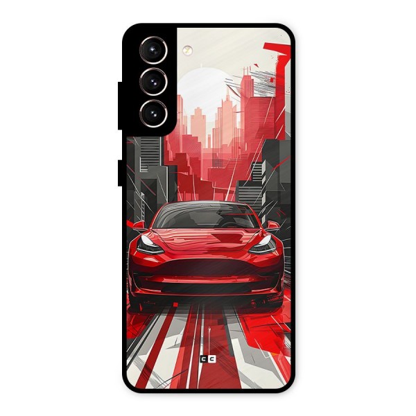 Red And Black Car Metal Back Case for Galaxy S21 5G