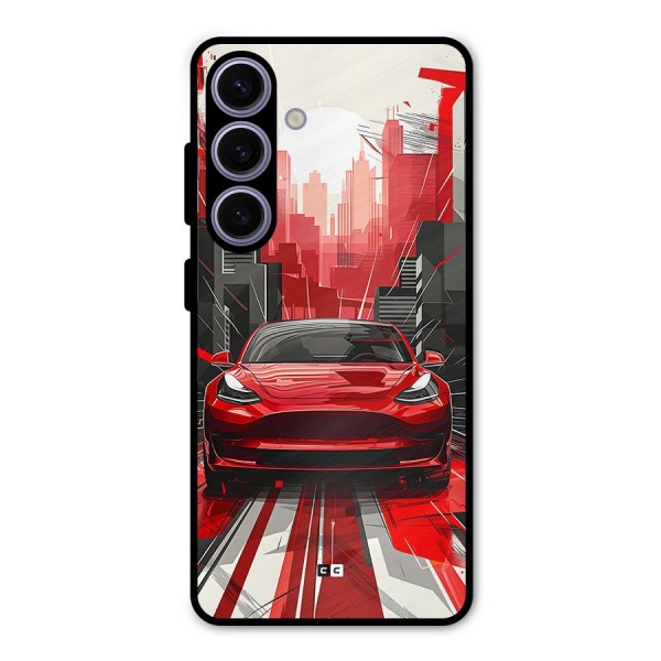 Red And Black Car Metal Back Case for Galaxy S24