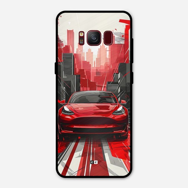 Red And Black Car Metal Back Case for Galaxy S8