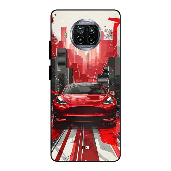 Red And Black Car Metal Back Case for Mi 10i