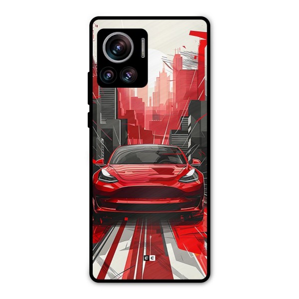 Red And Black Car Metal Back Case for Motorola Edge 30 Ultra