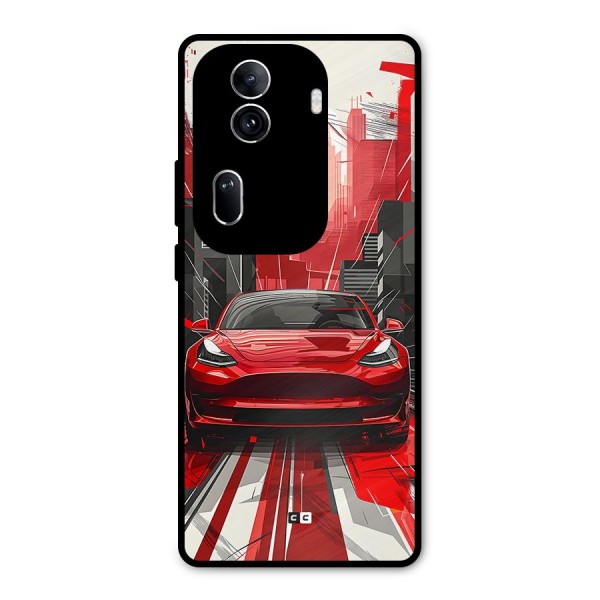 Red And Black Car Metal Back Case for Oppo Reno11 Pro 5G
