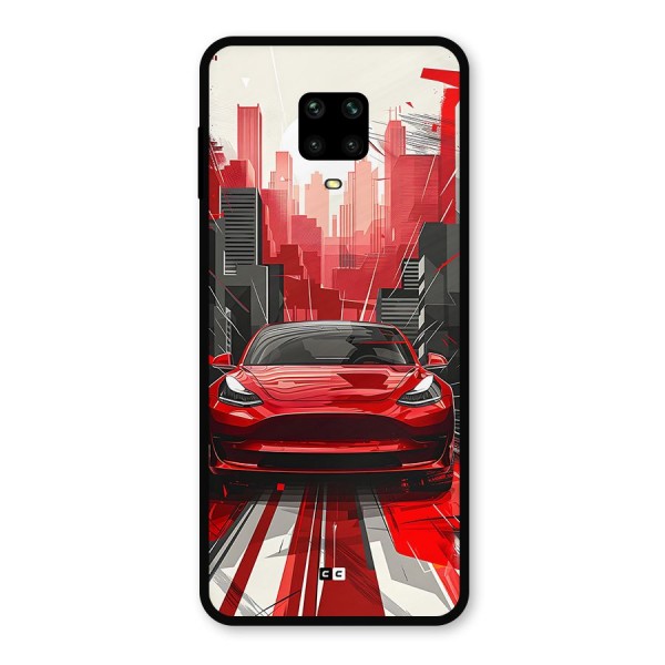 Red And Black Car Metal Back Case for Poco M2