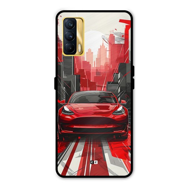 Red And Black Car Metal Back Case for Realme X7