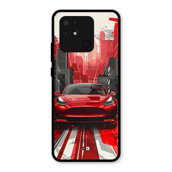 Red And Black Car Metal Back Case for Redmi 10