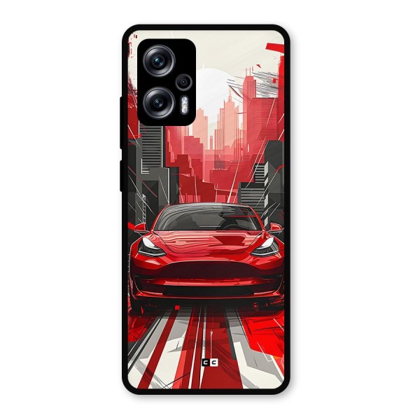 Red And Black Car Metal Back Case for Redmi K50i