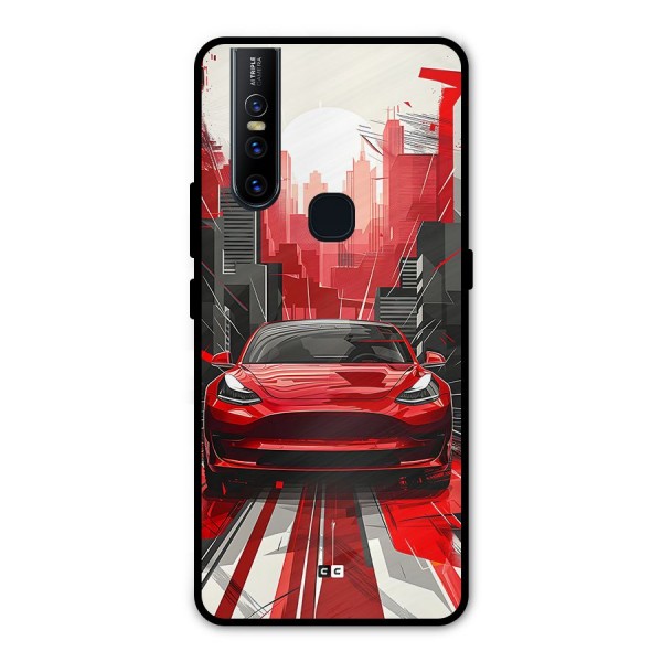 Red And Black Car Metal Back Case for Vivo V15