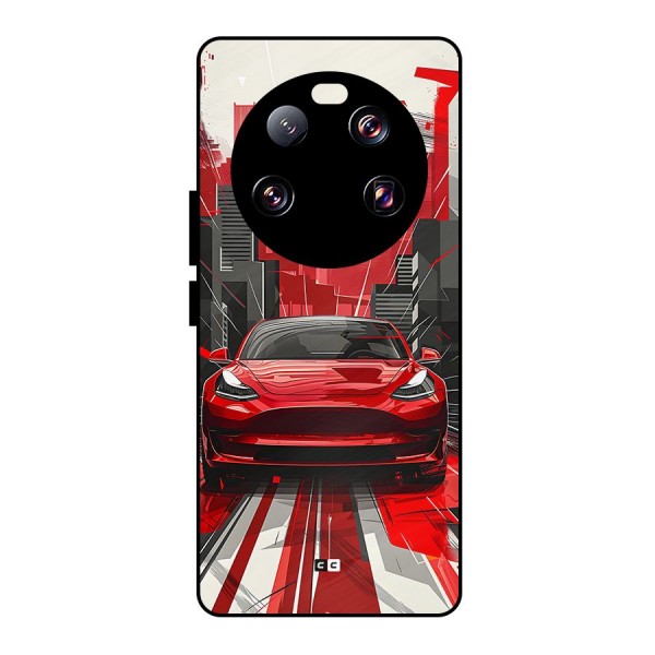 Red And Black Car Metal Back Case for Xiaomi 13 Ultra