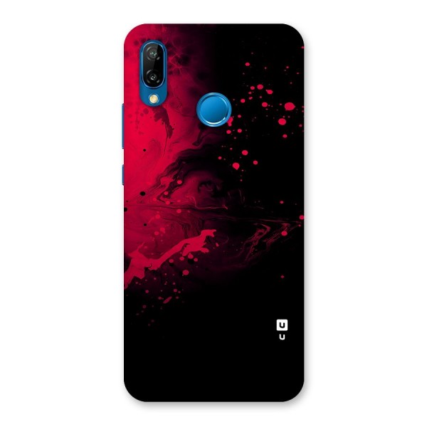 Red Black Splash Art Back Case for Huawei P20 Lite