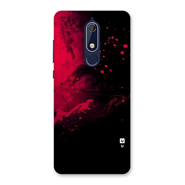 Red Black Splash Art Back Case for Nokia 5.1