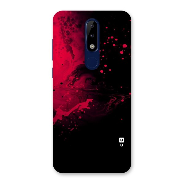 Red Black Splash Art Back Case for Nokia 5.1 Plus