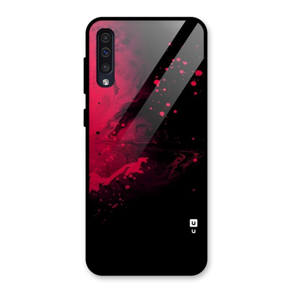 Red Black Splash Art Glass Back Case for Galaxy A50s