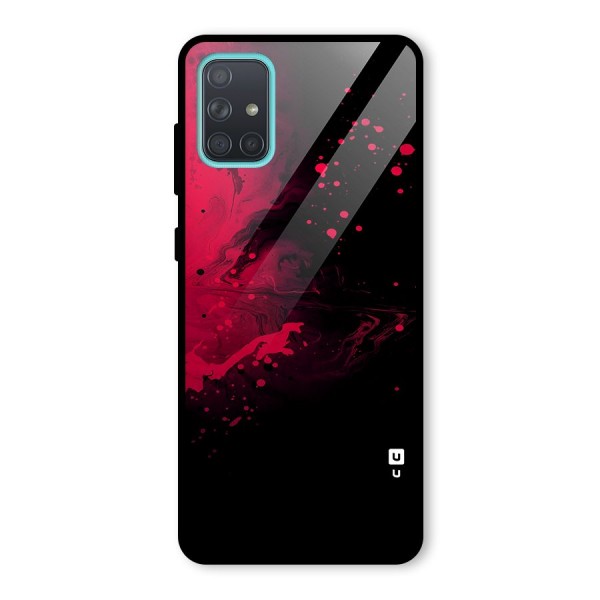 Red Black Splash Art Glass Back Case for Galaxy A71