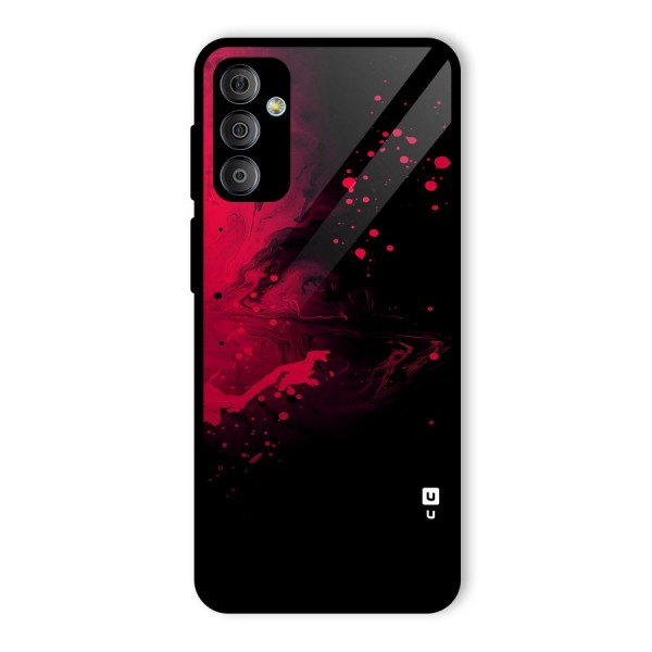 Red Black Splash Art Glass Back Case for Galaxy F23