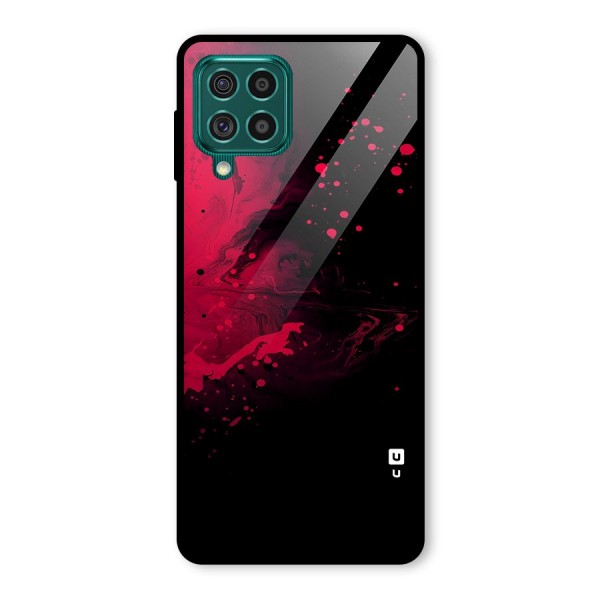 Red Black Splash Art Glass Back Case for Galaxy F62