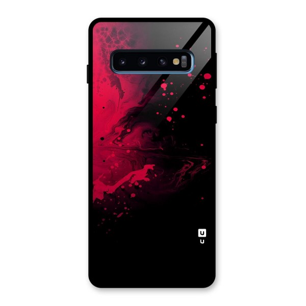 Red Black Splash Art Glass Back Case for Galaxy S10