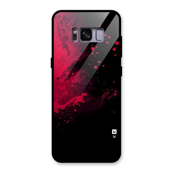 Red Black Splash Art Glass Back Case for Galaxy S8