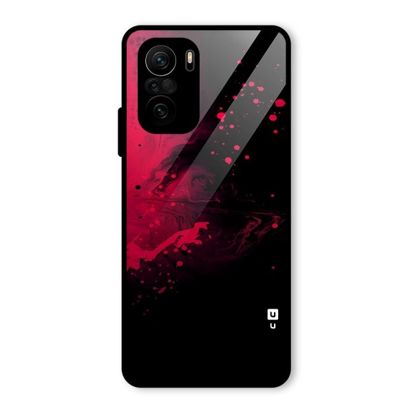 Red Black Splash Art Glass Back Case for Mi 11x