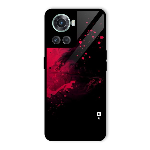 Red Black Splash Art Glass Back Case for OnePlus 10R