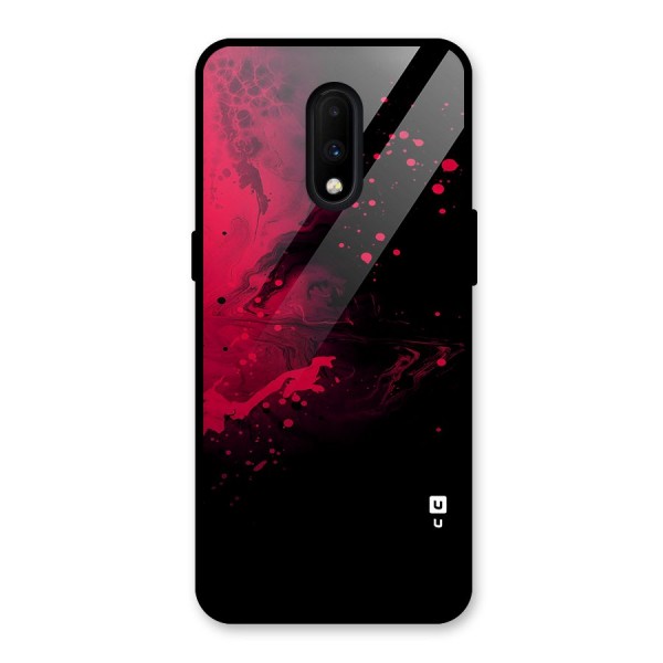 Red Black Splash Art Glass Back Case for OnePlus 7