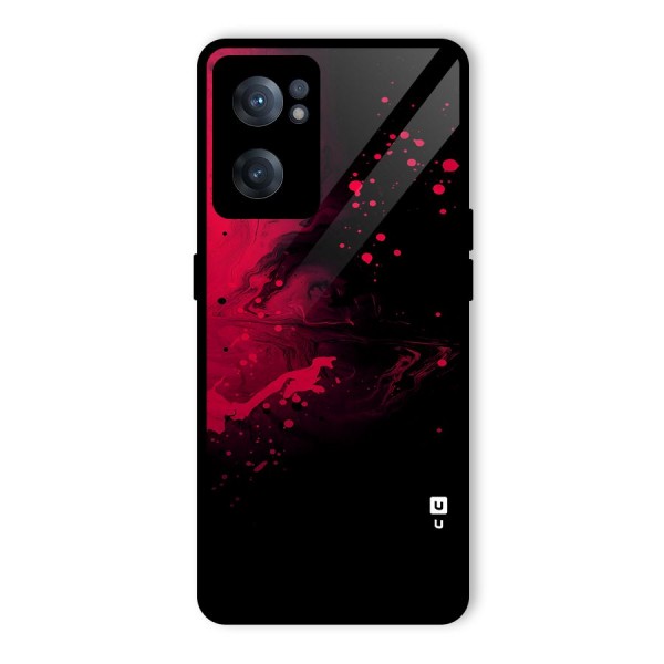 Red Black Splash Art Glass Back Case for OnePlus Nord CE 2 5G
