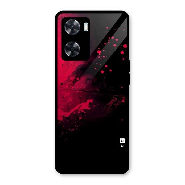 Red Black Splash Art Glass Back Case for Oppo A77