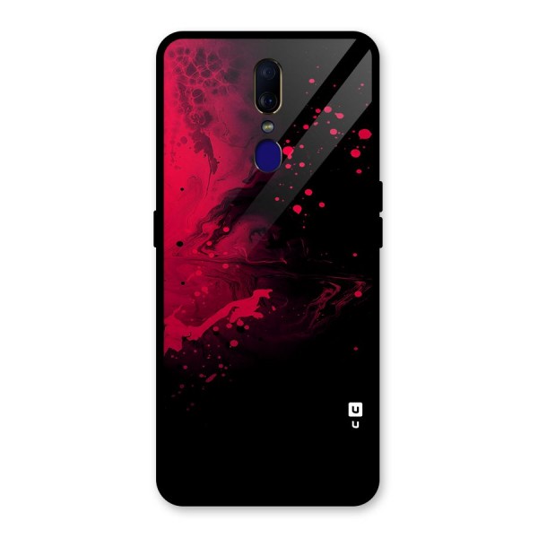 Red Black Splash Art Glass Back Case for Oppo F11