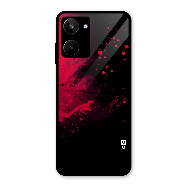 Red Black Splash Art Glass Back Case for Realme 10