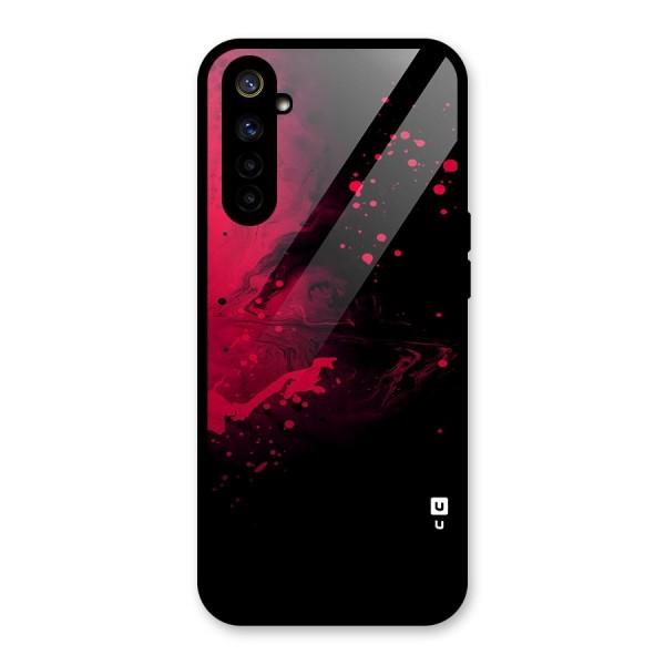 Red Black Splash Art Glass Back Case for Realme 6