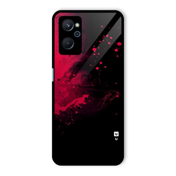 Red Black Splash Art Glass Back Case for Realme 9i