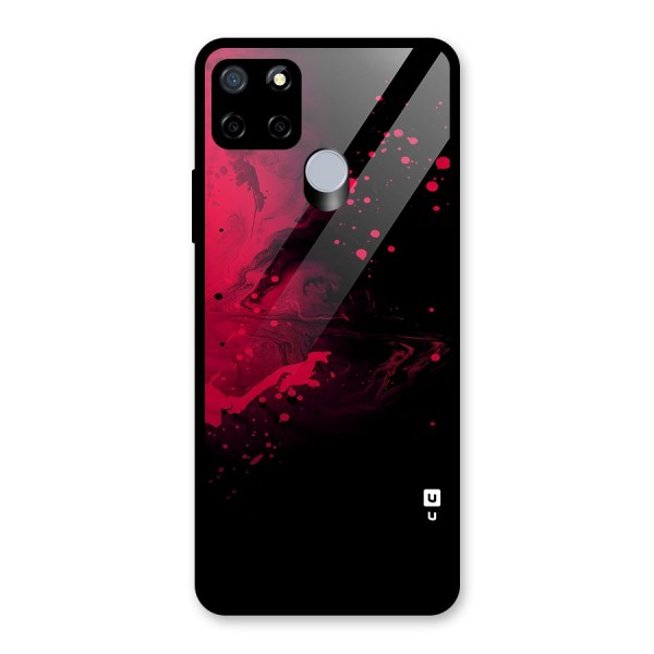 Red Black Splash Art Glass Back Case for Realme C15