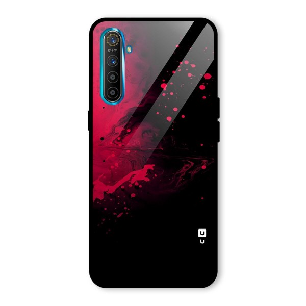 Red Black Splash Art Glass Back Case for Realme XT