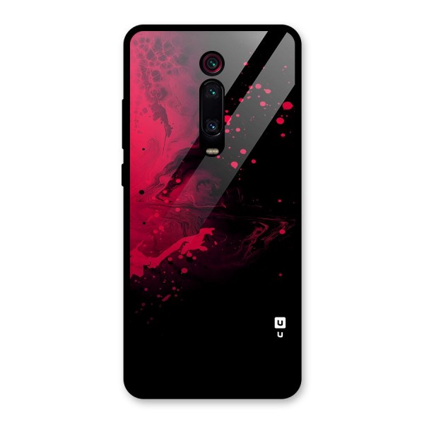 Red Black Splash Art Glass Back Case for Redmi K20