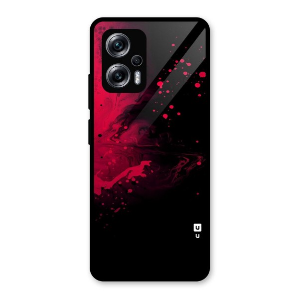 Red Black Splash Art Glass Back Case for Redmi K50i