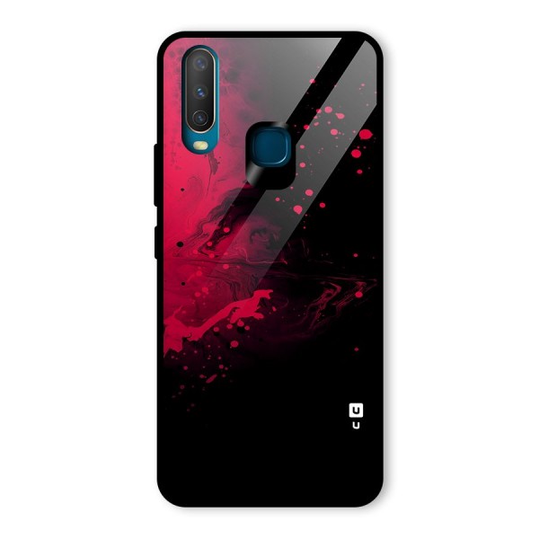 Red Black Splash Art Glass Back Case for Vivo Y12