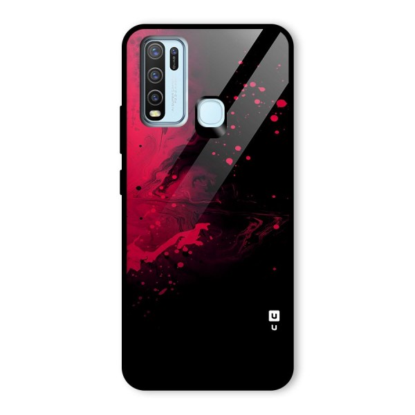 Red Black Splash Art Glass Back Case for Vivo Y50